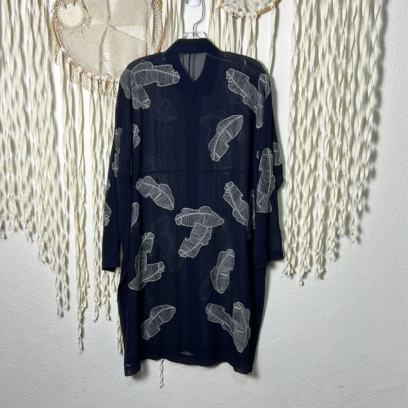 Lafayette 148 New York Kyrie Navy Sheer Silk Georgette Shirt Small - Picture 9 of 15